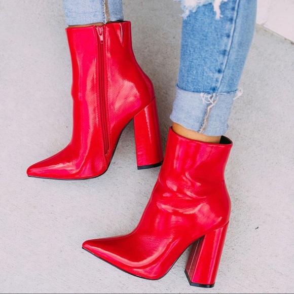 red bootie shoes